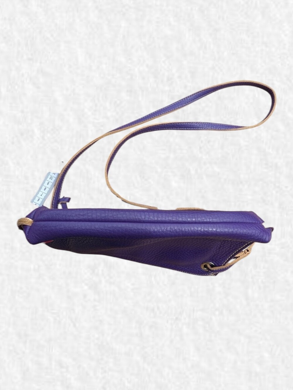 Roots Purple Pebbled Leather Crossbody Bag with Adjustable Strap - Picture 4 of 7